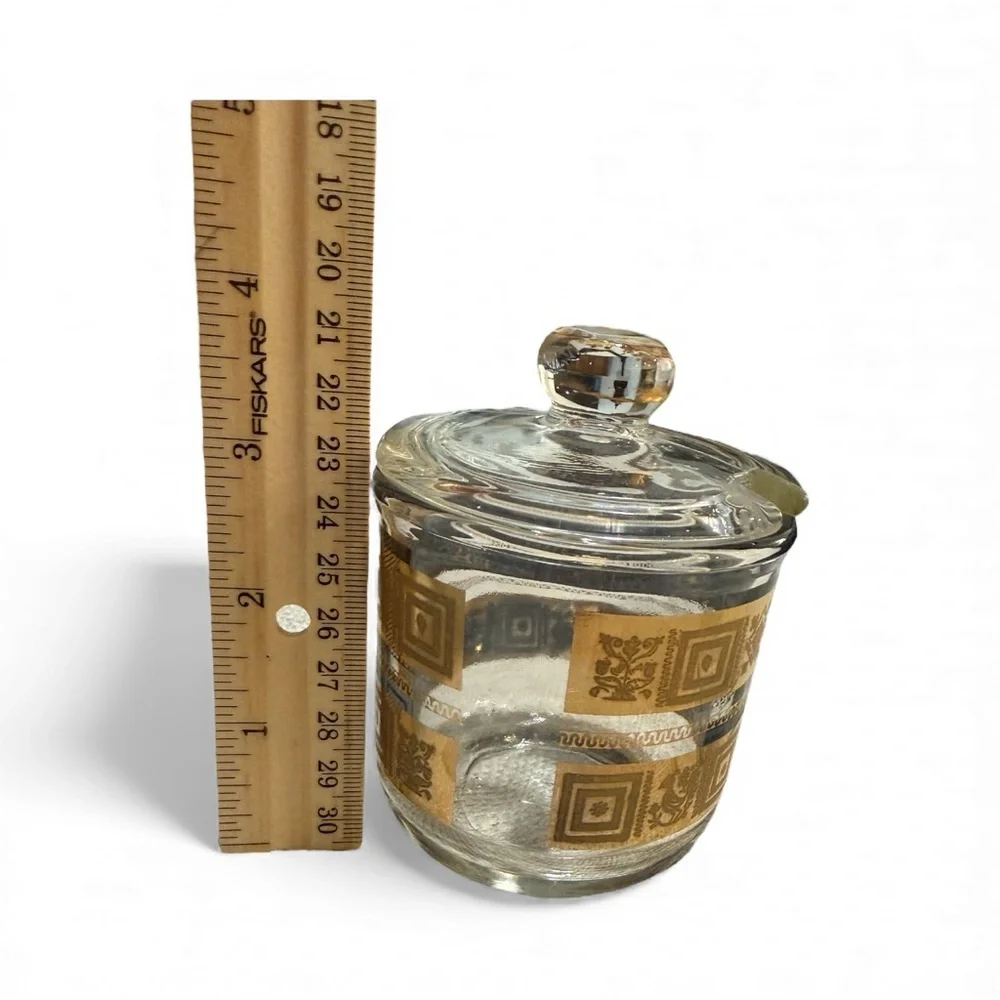 Elegant Clear Glass with‎ Gold Accents Vase w/Lid